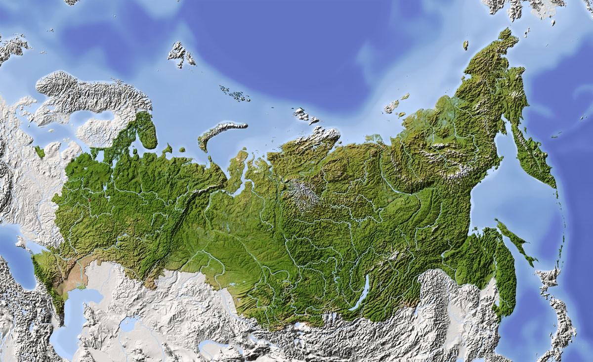 satelitarna mapa rosji Mapy satelitarne Rosji   Satelitarna mapa Rosji (Europa Wschodnia 