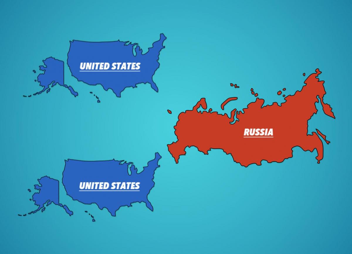 Rosja Ameryka mapa