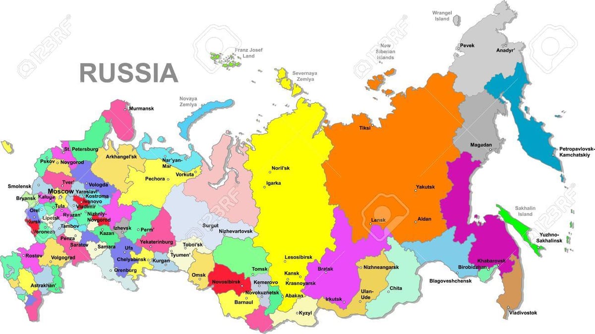 mapa Federacji Rosyjskiej