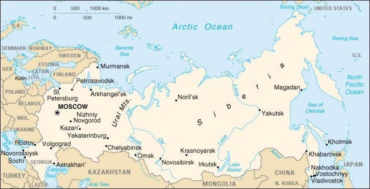 Rosja granice mapa