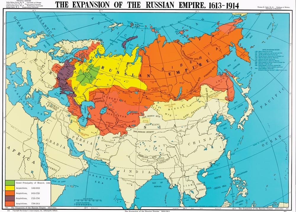 mapa Rosji 1914