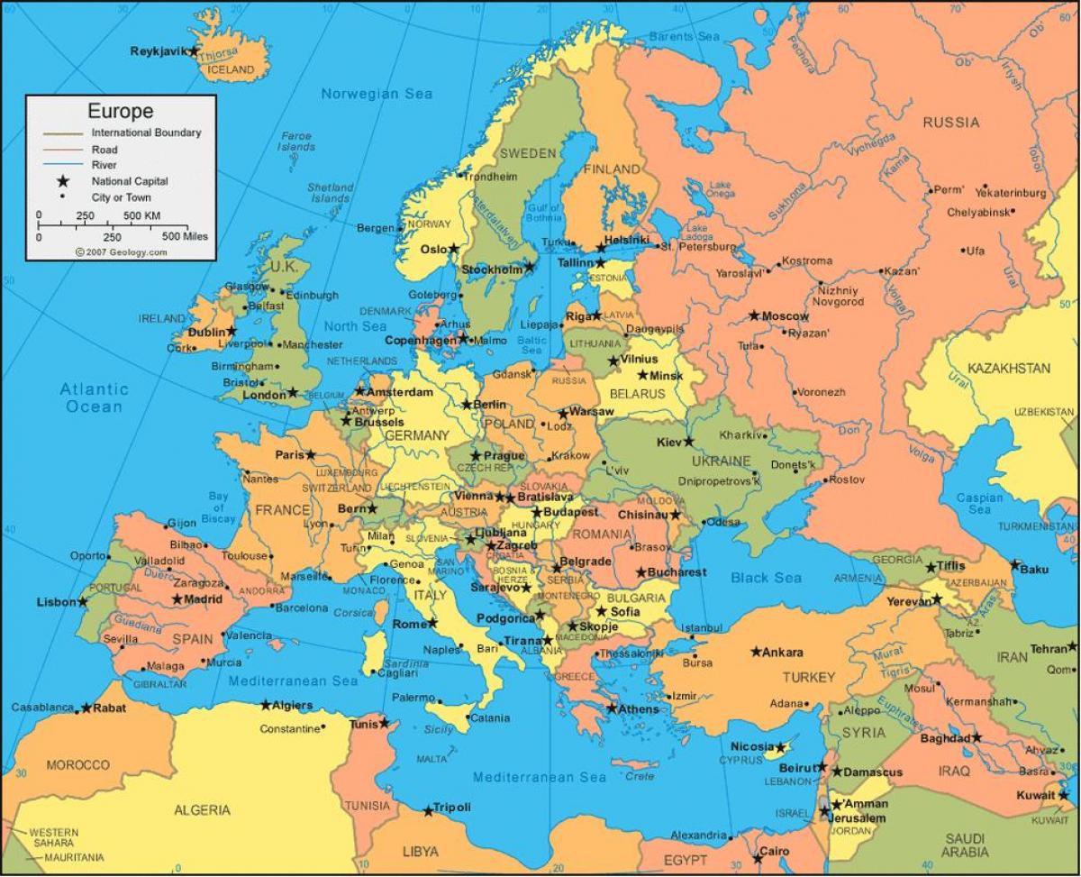 Rosja mapa Europy