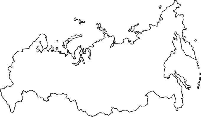 Rosji mapa konturowa
