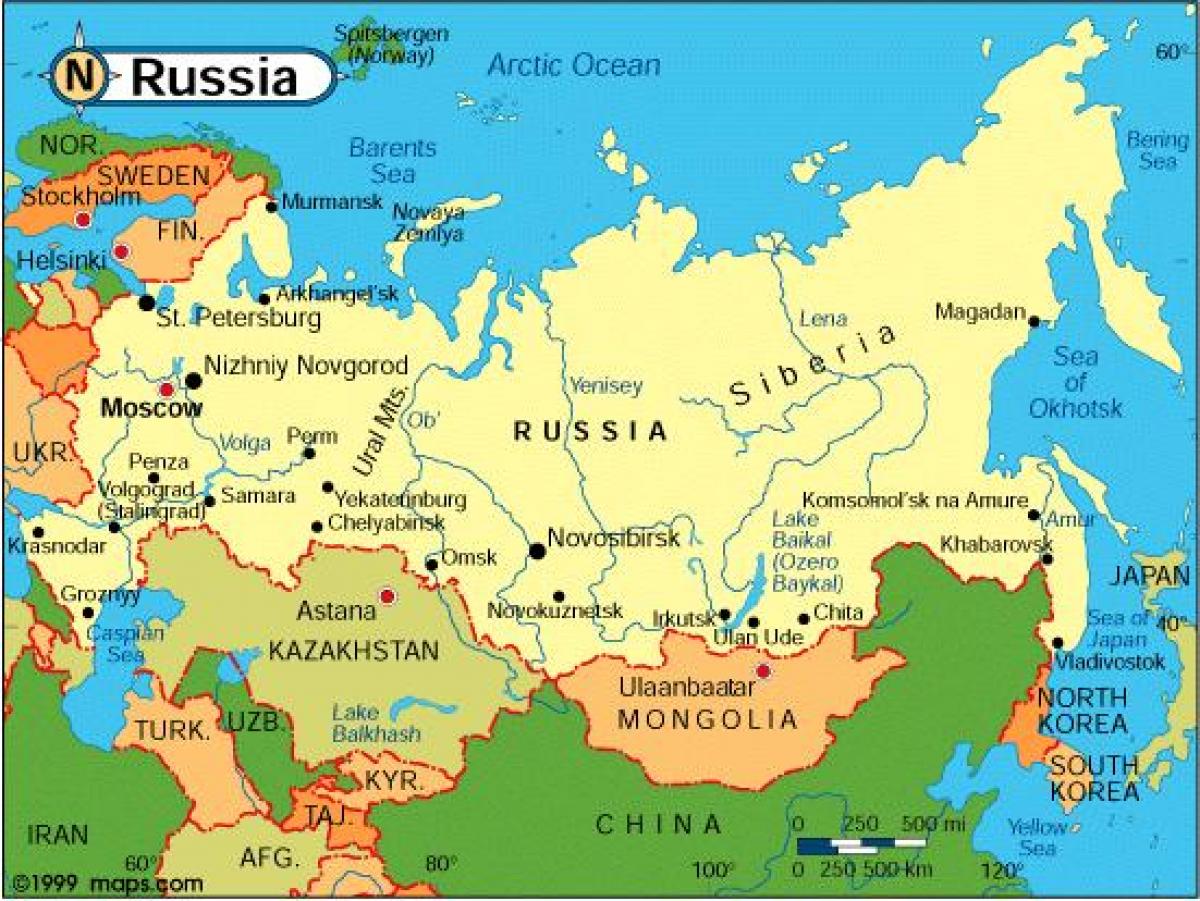 Rosji i innych krajach mapie