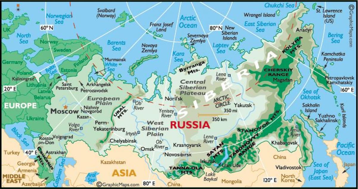 mapa Rosji podróży