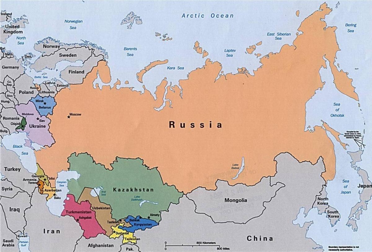 Rosyjski kontynencie mapie