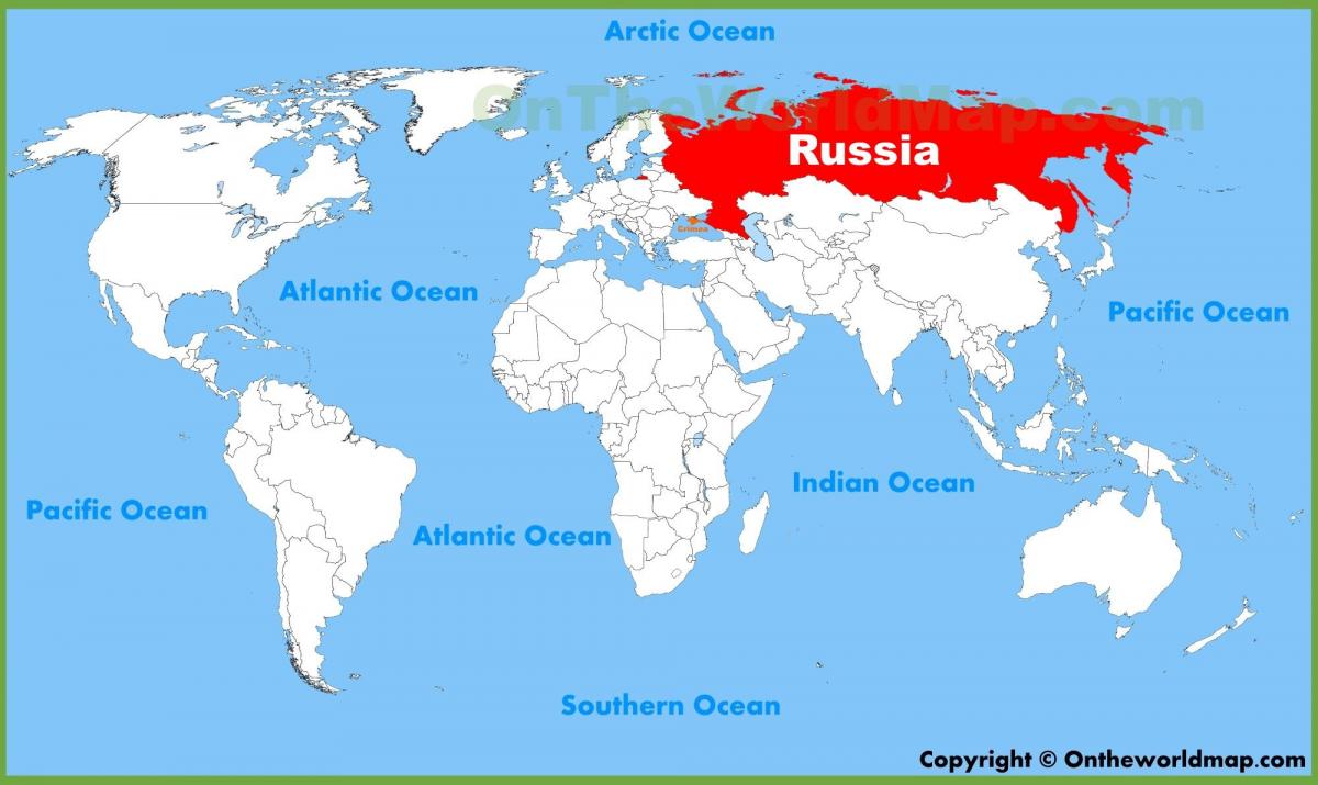 mapa świata w Rosji