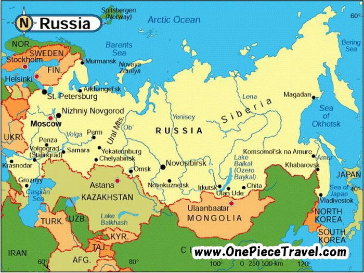 mapa turystyczna Rosji
