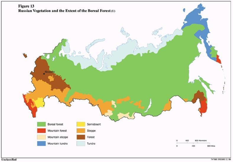 tundra Rosji mapa