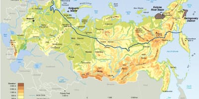 Fizyczna mapa Rosji