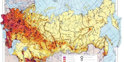 Mapa Rosji gęstość zaludnienia