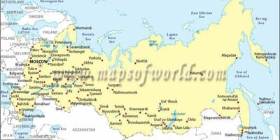 Mapa Rosji i miast