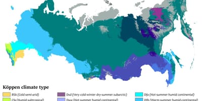 Mapa Rosji deszcz