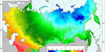 Mapa Rosji temperatura