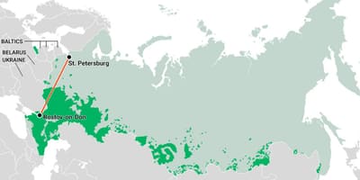 Mapa rosyjskiego rolnictwa