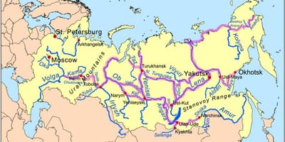 Mapa rzek Rosji