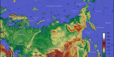 Topograficzna mapa Rosji