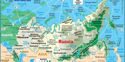 Mapa Wschodniej Rosji